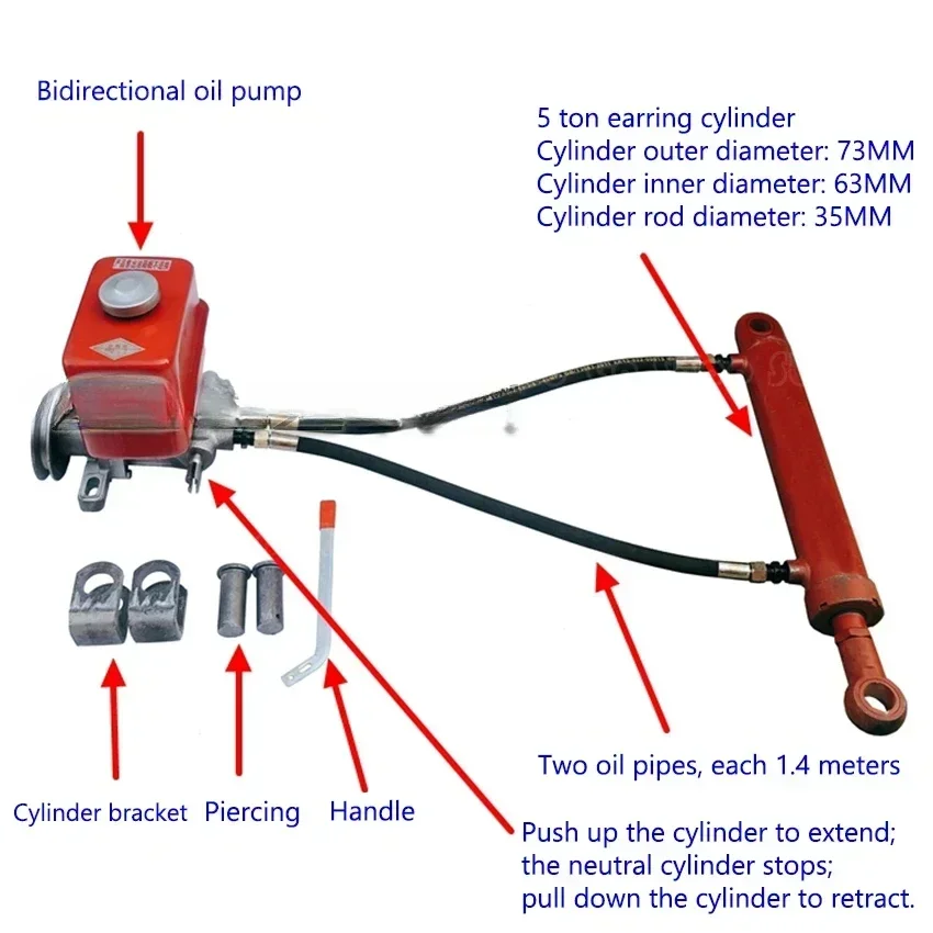 Bidirectional Hydraulic Pump Modified Wood Splitter Press Equipment Two-way Oil Cylinder Oil Pump 5 Ton Oil Cylinder 1500rpm