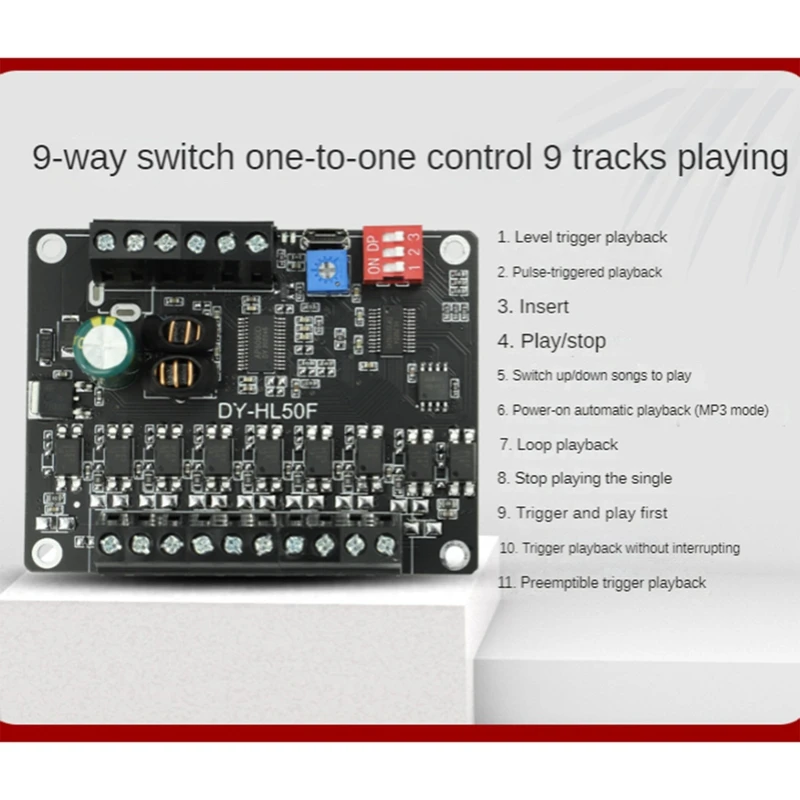 24V Voice Broadcast Prompt โมดูล 1-To-1 MP3 มัลติฟังก์ชั่นการเล่นโมดูลและต่ําระดับ Trigger A