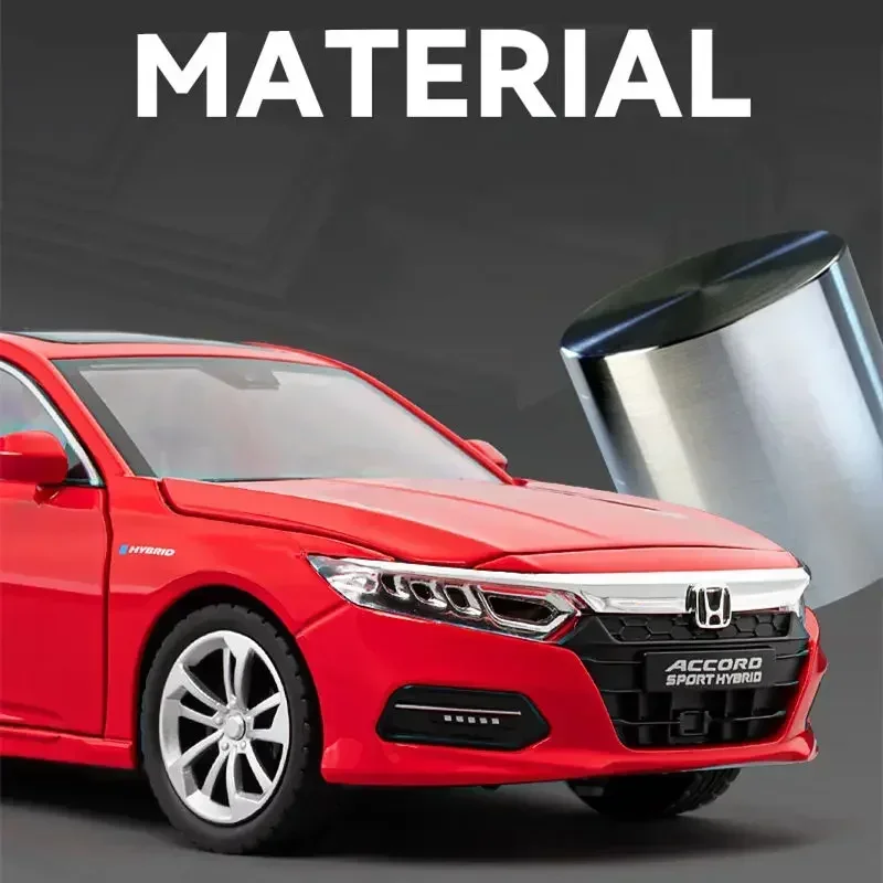 1:24 Accord Alloy Car Model Diecasts Metal Vehicles Car Model Simulation Sound and Light Collection Kids Toy Gift