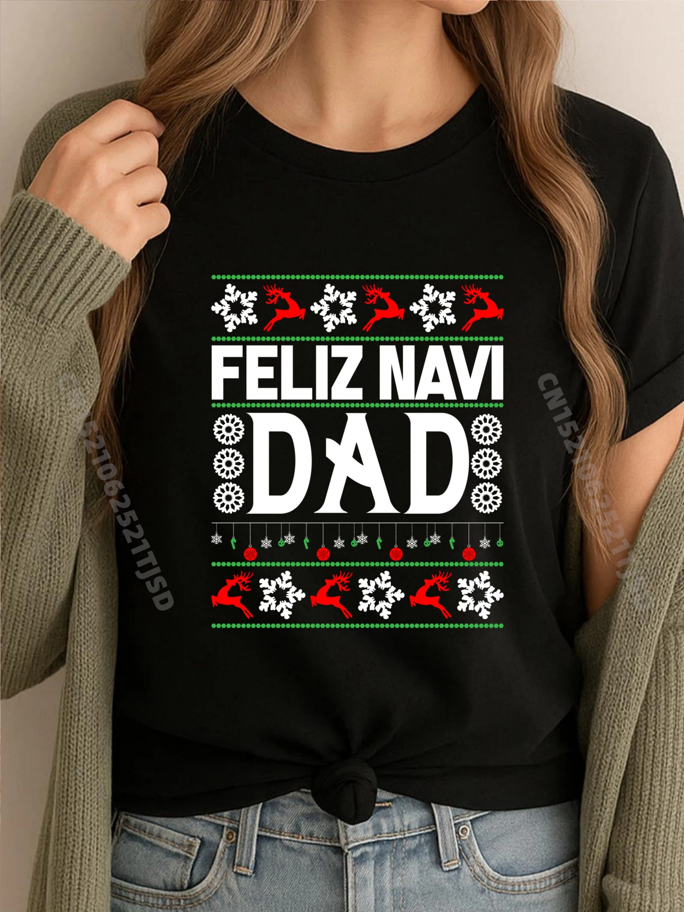 

Feliz Navi Dad Navidad уродливый рождественский свитер футболка с рисунком мужская одежда