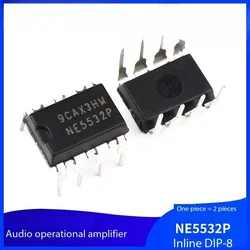 Chip de amplificador de Audio, dispositivo de bajo ruido, DIP-8 en línea, 2 piezas, NE5532P, NE5532N