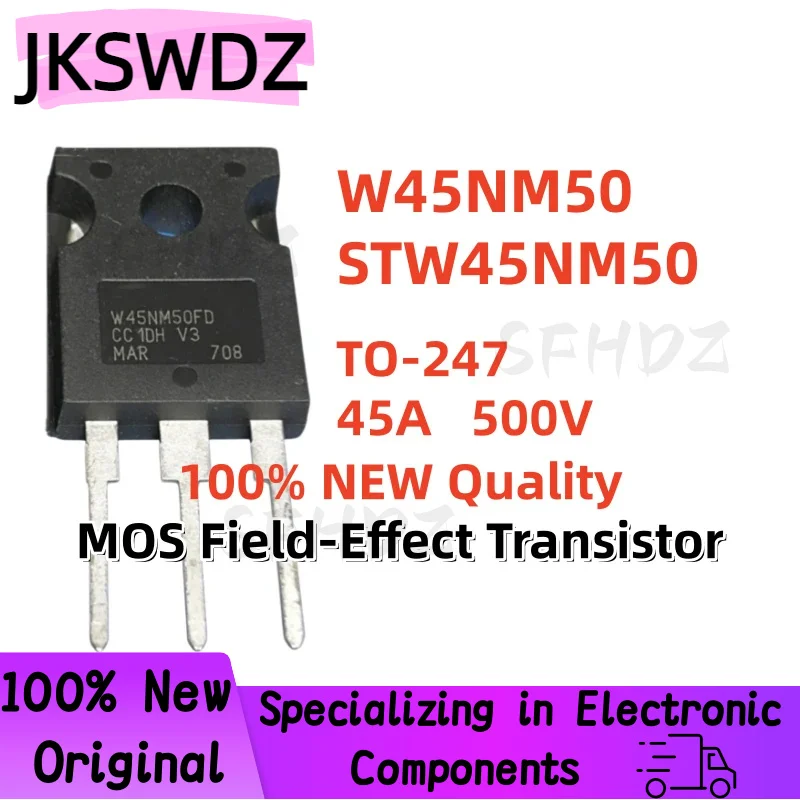 

5/10/20PCS 100% Brand New and High Quality STW45NM50 W45NM50 45NM50 TO-247 45A 500V MOS Field-Effect Transistor