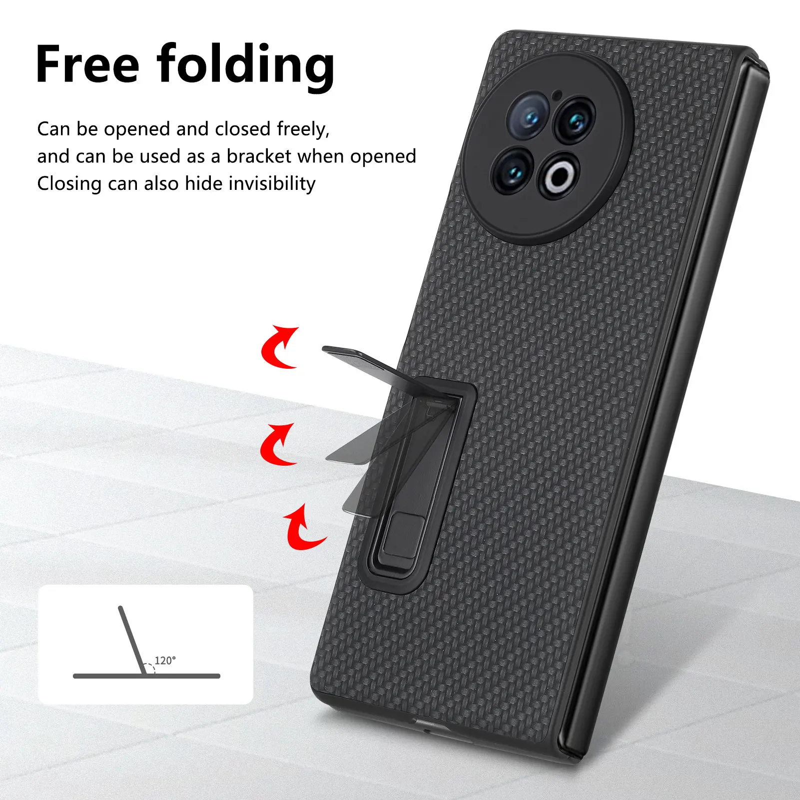 Fiber Texture Folding Screen Phone Case For Vivo X Fold 2 Stand Shockproof With Screen Protector Cover Protection Accessories