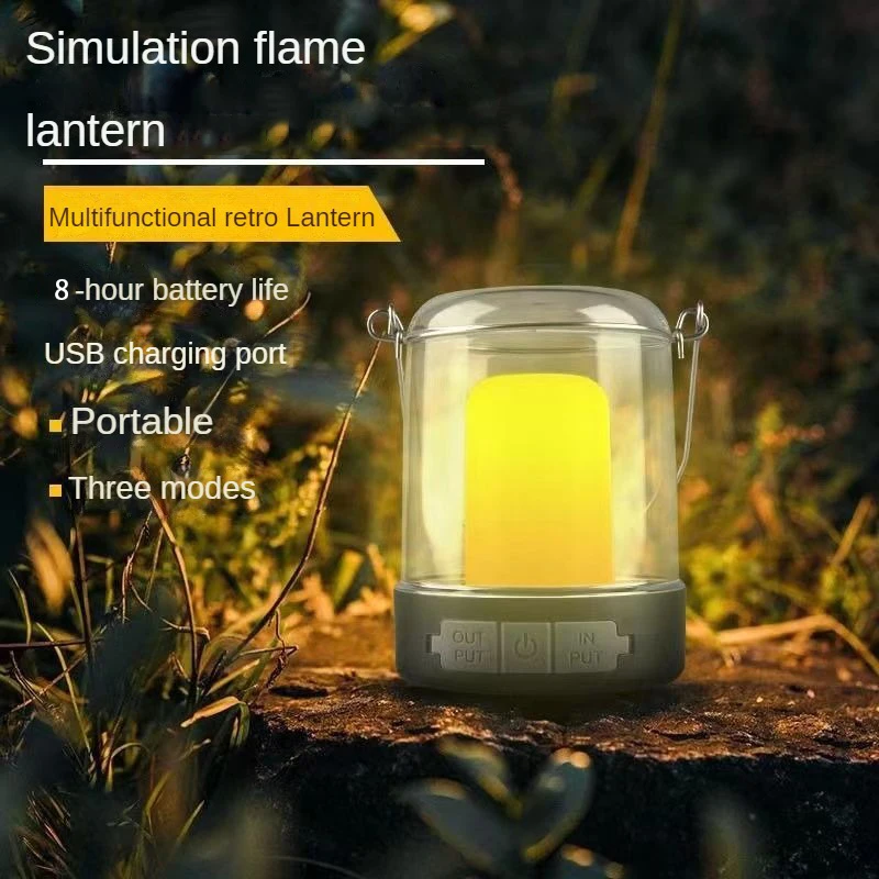 

Outdoor Camping LED Flashlight Touch 3 Colors USB Rechargeable Portable LED Tent Lanterna Outdoor Portable Emergency Light Bulb