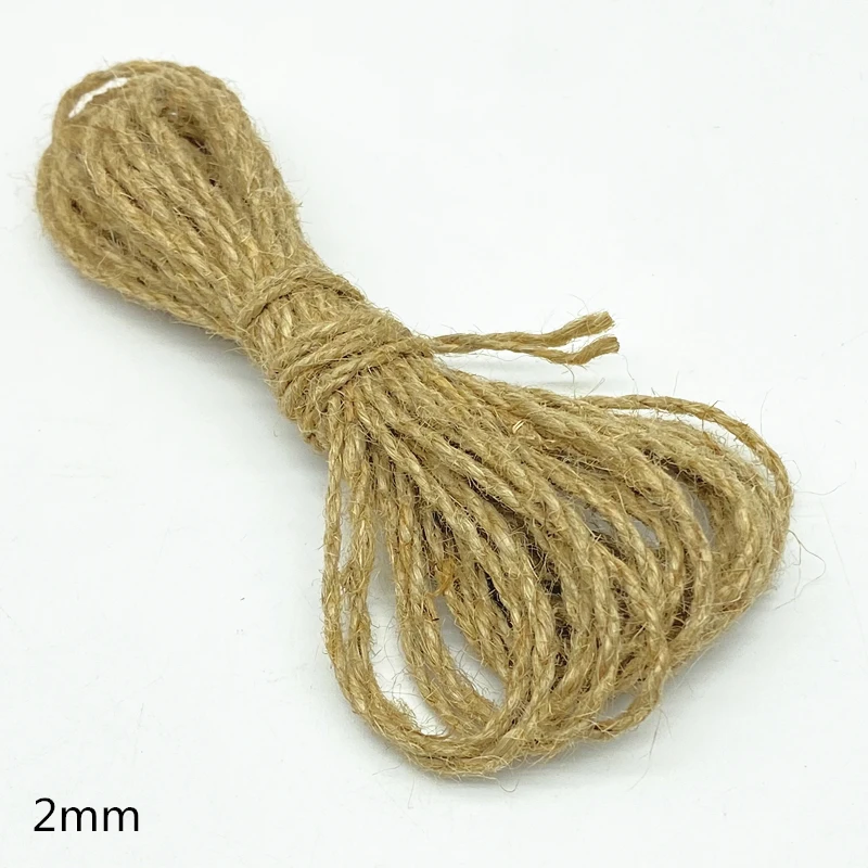 5 Yards Natural Linen Rope Jute Burlap Hessian Ribbon Twine Flower Pattern Wedding Party Supplies   DIY