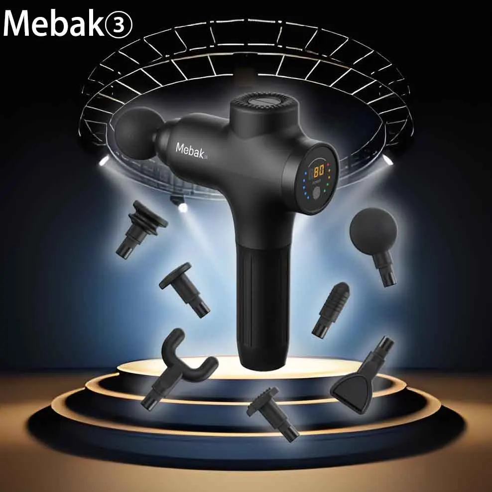 Mebak③ 12mm amplitude 3200RPM Massage Gun Deep Tissue Percussion Muscle Massager for Pain Relief, Super Quiet Body Relaxation