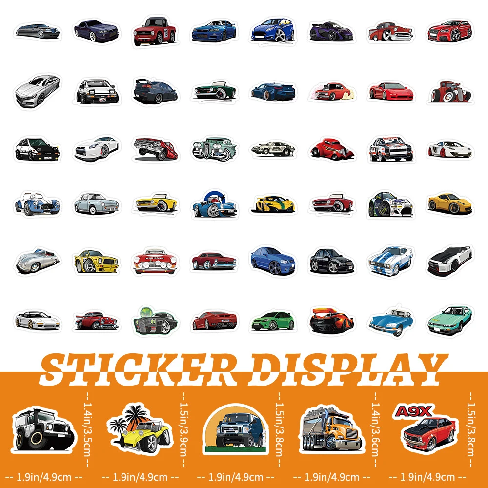 Impermeável Cool Vinyl Car Graffiti Adesivos, JDM Adesivo Decalque, Fit para Laptop, Skate, Motocicleta, Brinquedos para crianças, 10 pcs, 30 pcs, 50 pcs, 100pcs