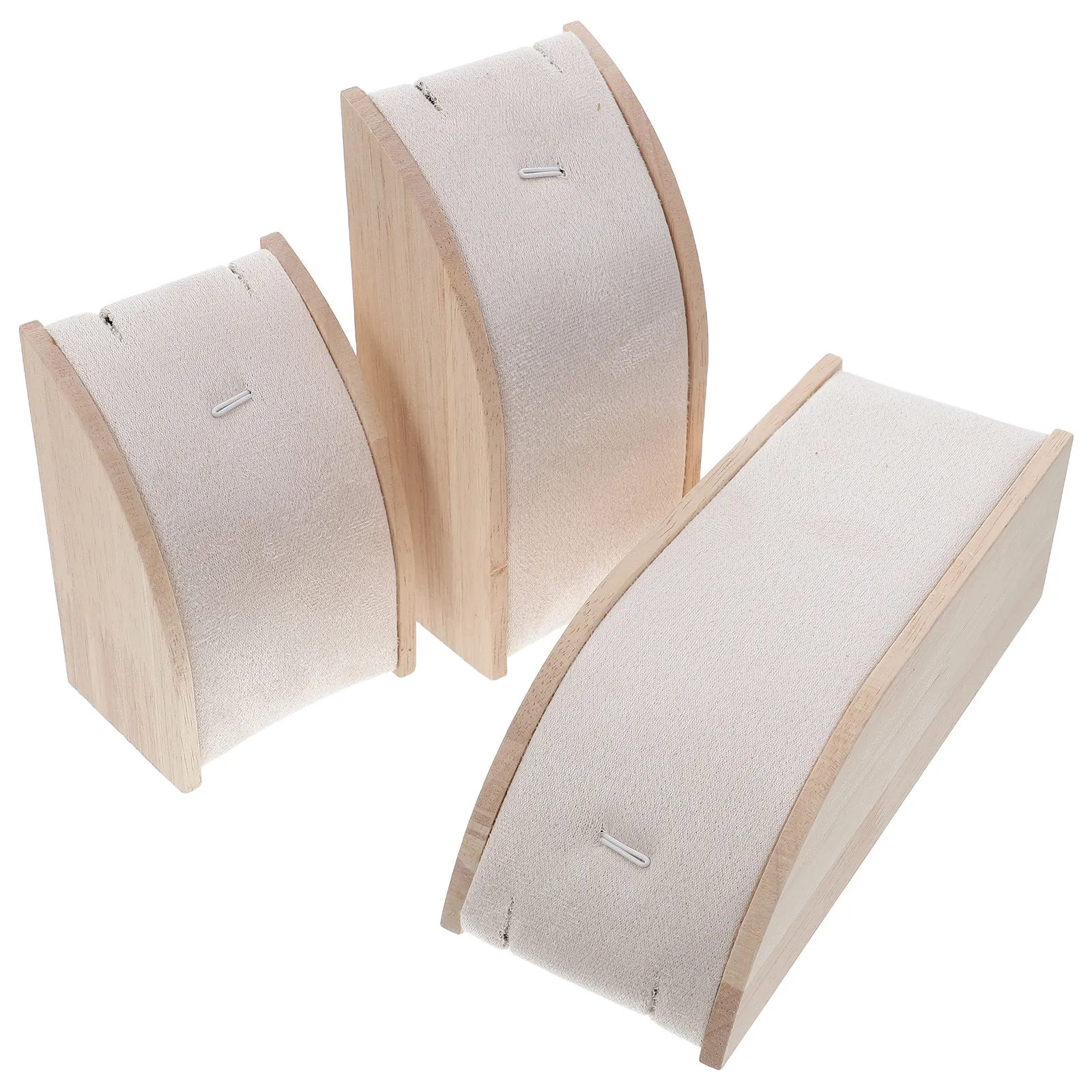 

3Pcs Elegant Curved Necklace Display Stand Jewelry Organizer for Pendant Chain Storage Home Office Retail Showcase Use