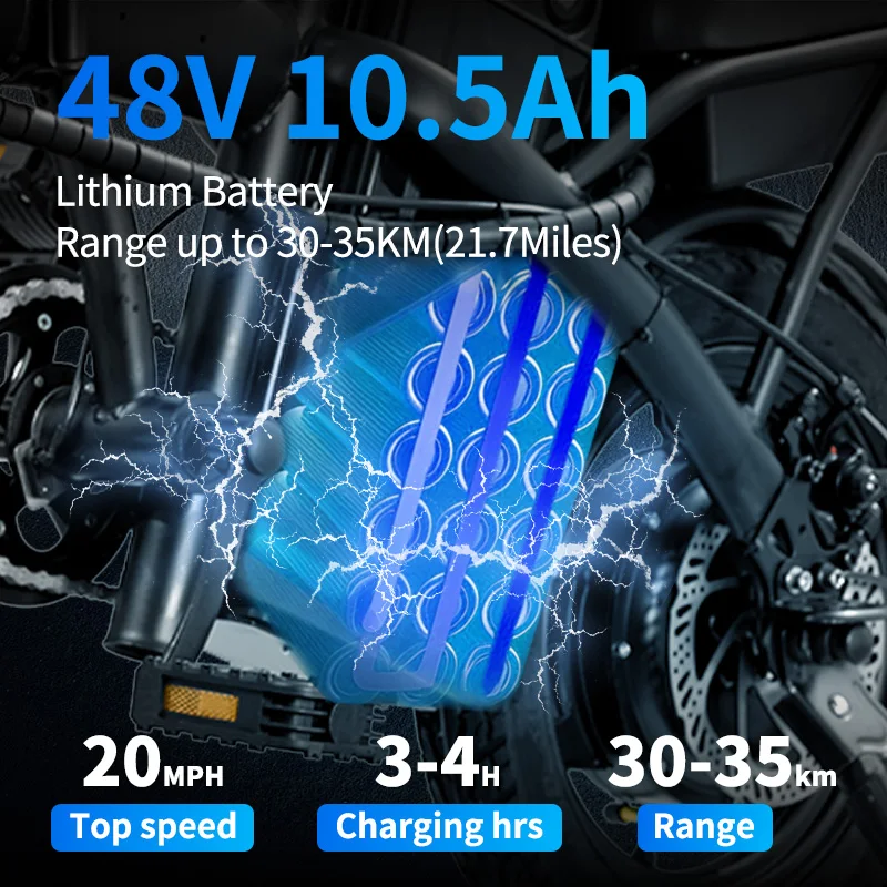 HEZZO T5 格安電動自転車 48V 350W 折りたたみ式電動自転車 10.4Ah 長距離走行 ディスクブレーキ 14インチ スマホホルダー付き EU・US倉庫発送