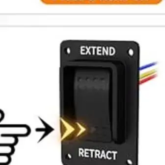 12V 20A IP66 Waterproof 3 Way Momentary Rocker Switch DPDT Reverse Polarity For RV For Stabilizer Jack For Lippert Trailer Contr