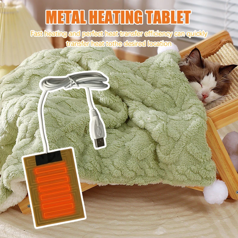 Metal Heating Pad Hand Warmer Heated Pad USB Heating Film Electric Heat Mat Pet Supplies