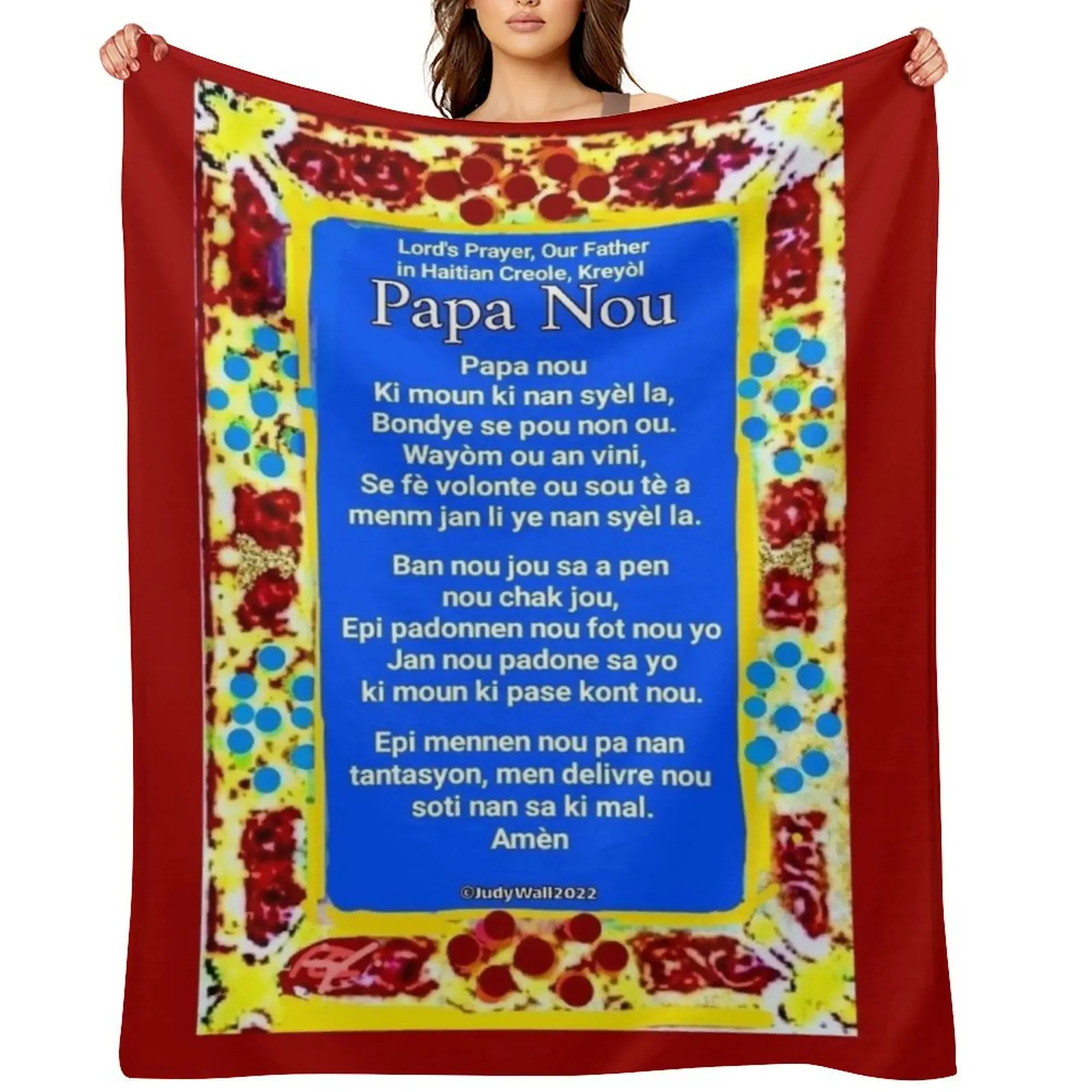 Haitian Creole, Lord's Prayer, Our Father, Papa Nou Throw Blanket Designers valentine gift ideas For Baby Blankets