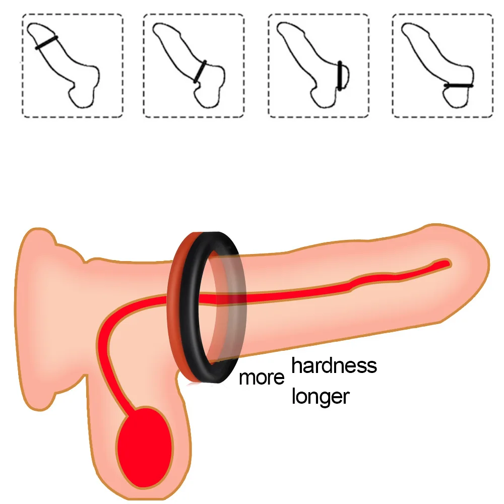 Men Penis Ring Silicone Cock Male Lock Ejaculation Scrotal Ball Stretcher Cock Sex Toys for Men Couple Stretcher Scrotum Rings