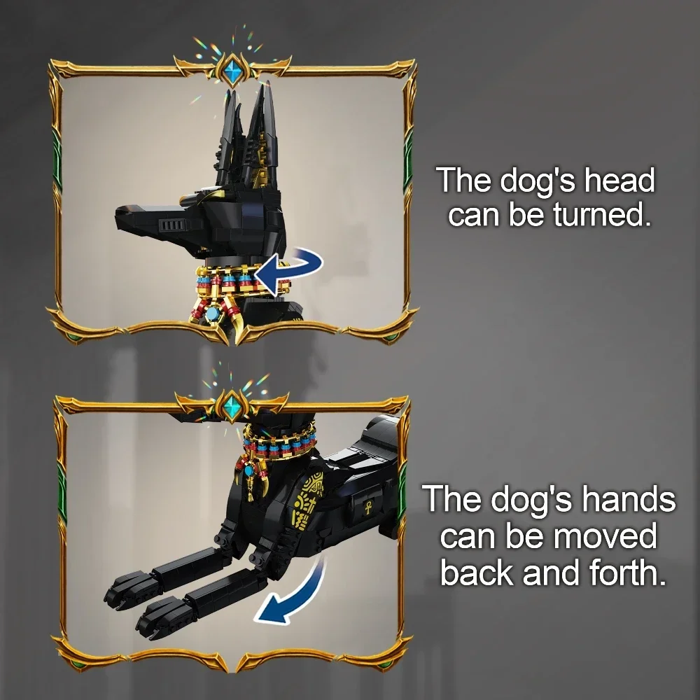 1208PCS Mechanische Farao Hond Bouwstenen Kit DIY Assemblage Technische Dieren Bricks Model Dier Speelgoed Verjaardagscadeau Voor Kid