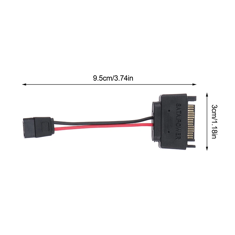 ラップトップ用スリムライン電源アダプターケーブル、光ドライブケーブル、SATA 15ピンオスからSATA 6ピンメス、20awg、1個