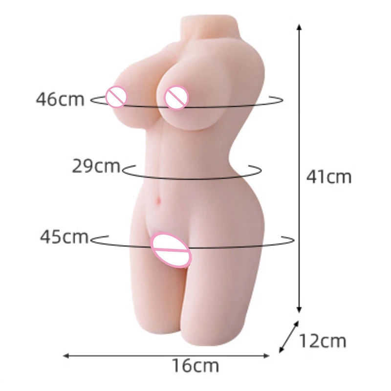 3kg Half Body Soft Sex Doll Vaginal TPE Big Boobs Male Masturbation Real Anus Love Doll for Adults