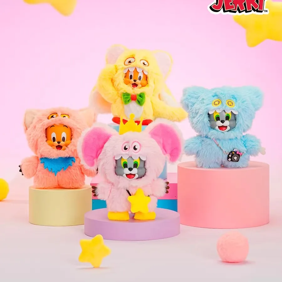 

Оригинальная слепая коробка, забавная мультяшная виниловая кукла Том и Джерри, серия 15 см, милая аниме-подвеска с котом и мышью, фигурка, украшения, подарок для девочки