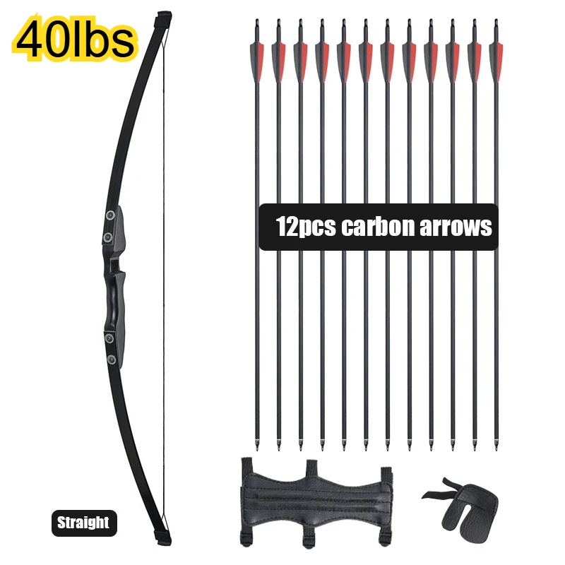 30/40lbs Recurve-/Gerader Rechtshandbogen für Kinder und Erwachsene – Ideal für Anfänger, Outdoor-Sport, Zielschießen und Bogenschießtraining