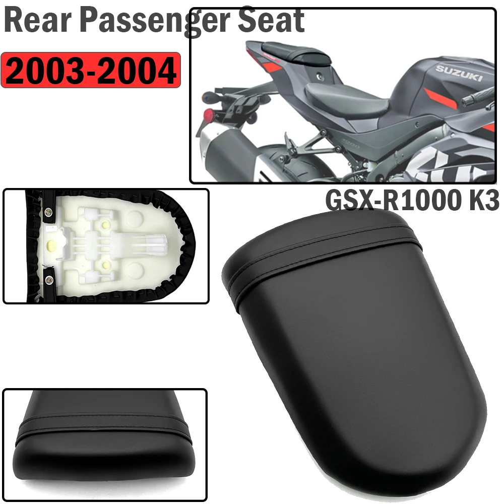 

Fit For SUZUKI GSXR1000 GSX-R GSXR 1000 K3 2003 2004 Motorcycle Accessories Black Rear Pillion Passenger Seat Cushion