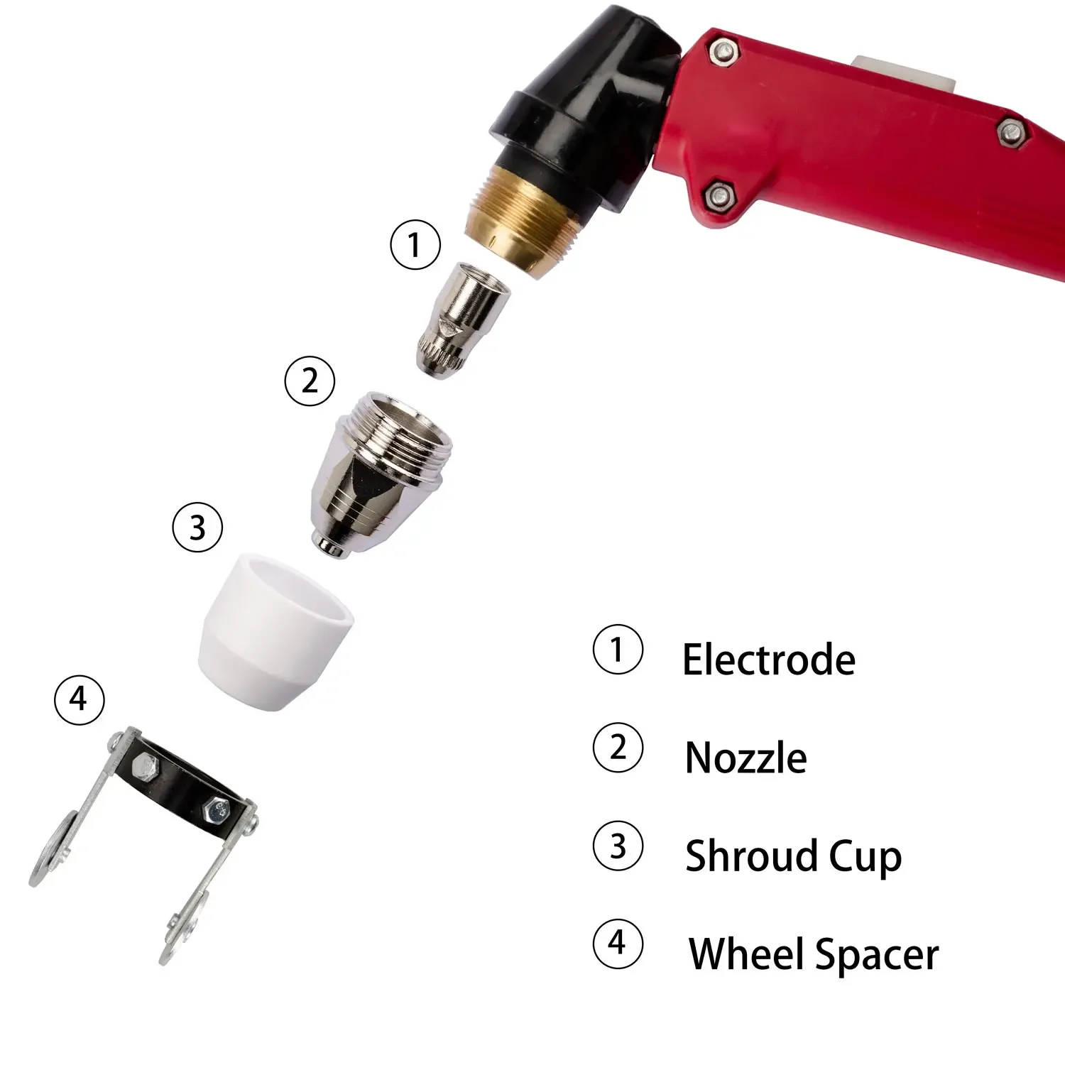 Imagem -03 - Bocal do Eletrodo do do Corte do Plasma Tocha do Plasma Ajuste Consumível P80 45 Pcs