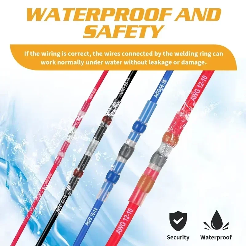 500 قطعة الحرارة يتقلص بعقب طقم توصيل مقاوم للماء لحام ختم محطات الأسلاك لإصلاح الكابلات الكهربائية البحرية للسيارات