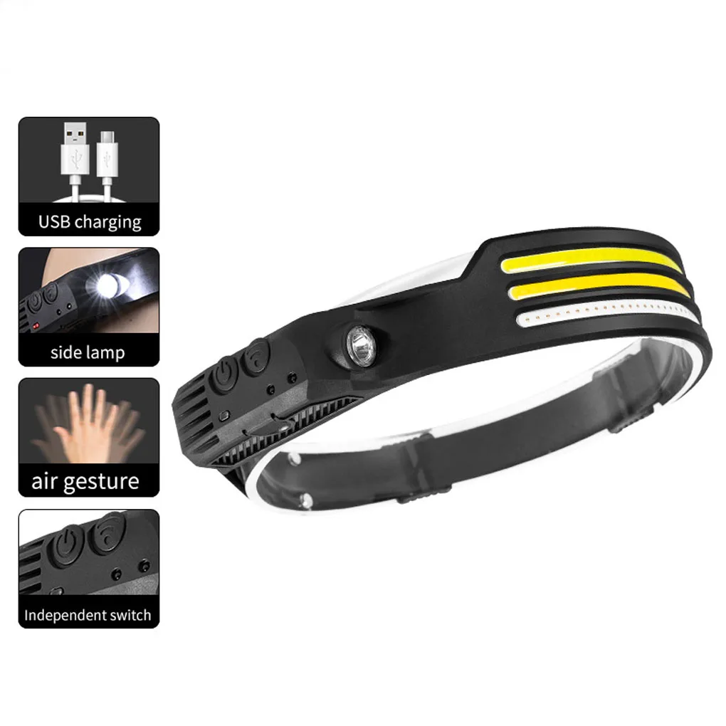 350lm USB Charging High Brightness lamp Camping Hiking Night Fishing 4 Modes Induction Torch Waterproof light