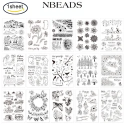 NBEADS 1PC Happy Birthday Words Clear Stamps Silicone Stamp Cards Birthday Blessing Words Clear Stamps forCard Making Decoration