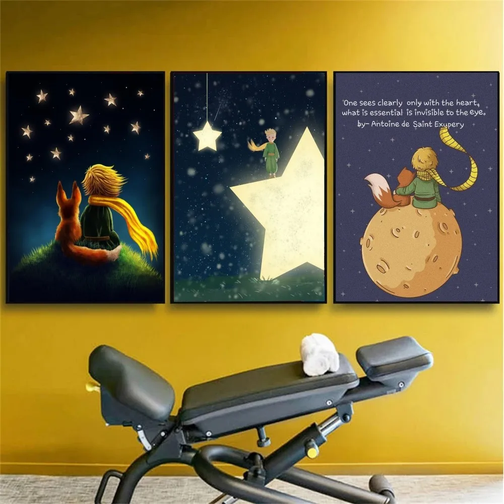 AAA The Little Prince And Fox Vintage Poster No Framed Kraft Club Bar Paper Vintage Poster Wall Painting Bedroom Study Stickers