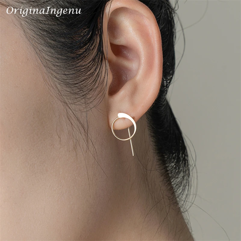 925 Silver Real Piercing Earrings Handmade Jewelry Gold Filled Jewelry Punk Oorbellen Boho Minimalist Earrings for Women