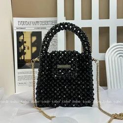 Customized Designer Luxury Transparent Bead Bag Cute Box Stone Handbag Woman Handmade Designer Dinner Purses and Handbags