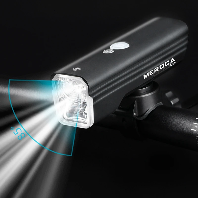 MEROCA 4000Mah Bike Light For Night Riding Bike Headlight Waterproof Super Bright Front Light USB Rechargeable Bike Light