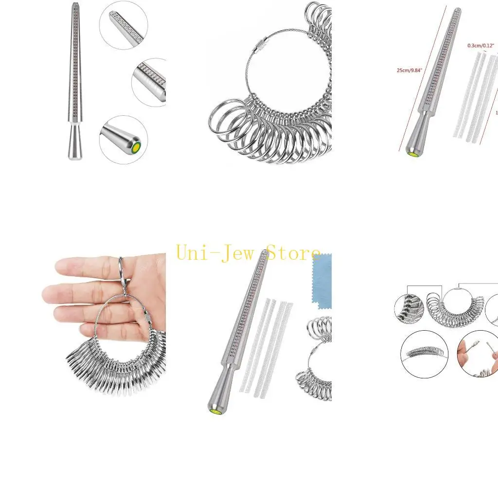 

40GB Ring Sizer Set Metal Measuring Tool Ring Mandrel Finger Sizing Gauge Jewelry Measurement Tool Jewelry Sizing Measuring