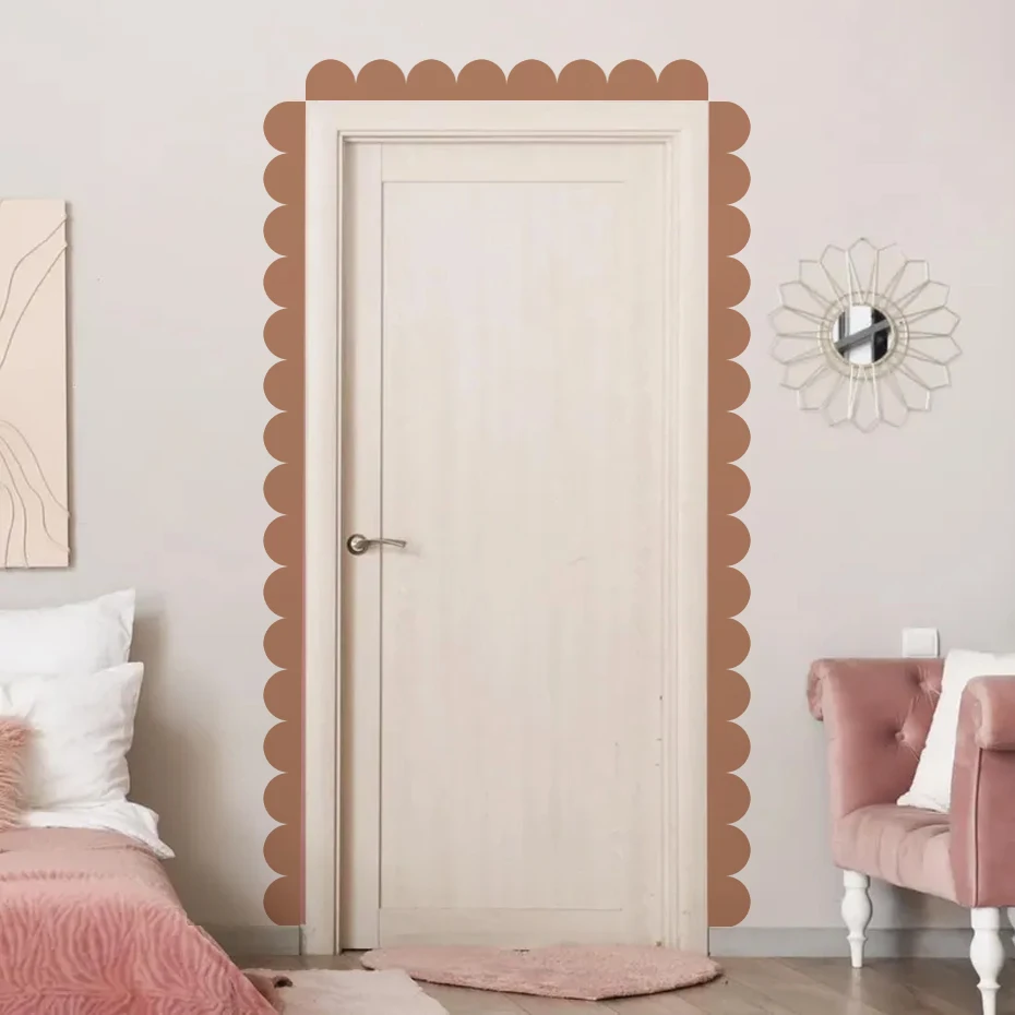 بوهو صدفي الحدود القلب الجدار ملصق الحضانة ملصق مائي الطفل الفن باب غرفة الاطفال الفتيات غرفة نوم السرير المعيشة ديكور قشر وعصا