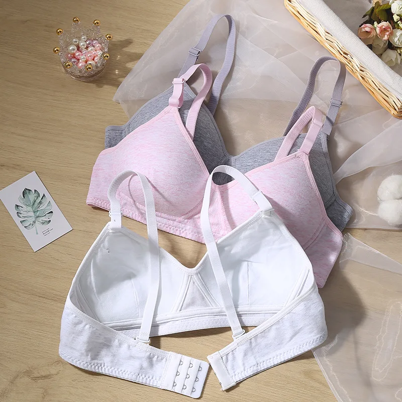 Teenage Girl Underwear Puberty Young Girls Training Bras Solid Cotton Teens First Bra for Kids Teenagers Bras 12-18Y Lingerie