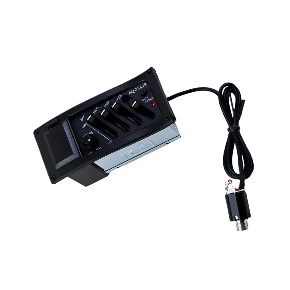 

4-Band Eq Acoustic Guitar Pickup Durable Wooden Piezo Equalizer Instrument Pickup Amplifier Guitar Accessory Stable Sustain
