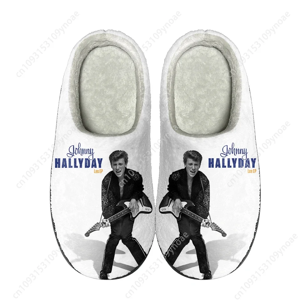 Johnny Hallyday Rock Star Home Cotton Custom Slippers High Quality Unisex Plush Fashion Casual Keep Warm Shoes Thermal Slipper