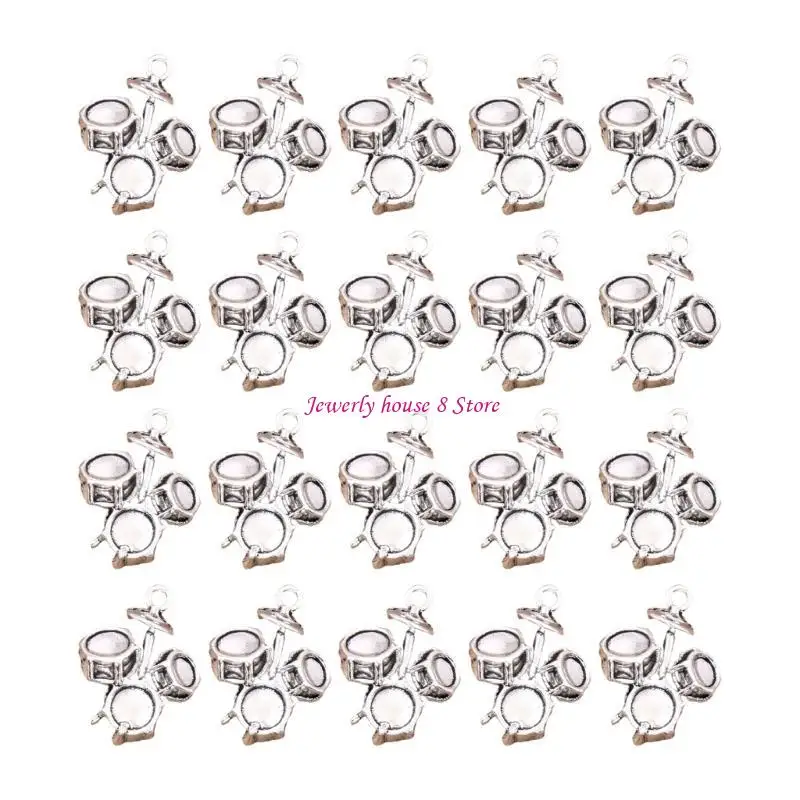 

20Pieces Antique Silver Cassette Tape Charm Pendant for Handmade Jewelry Making