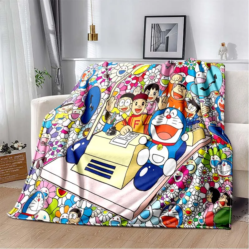 Fashion Art 3D HD Printing Cartoon D-Doraemon Blanket Children Gift Blanket Portable Home Travel Office Blanket