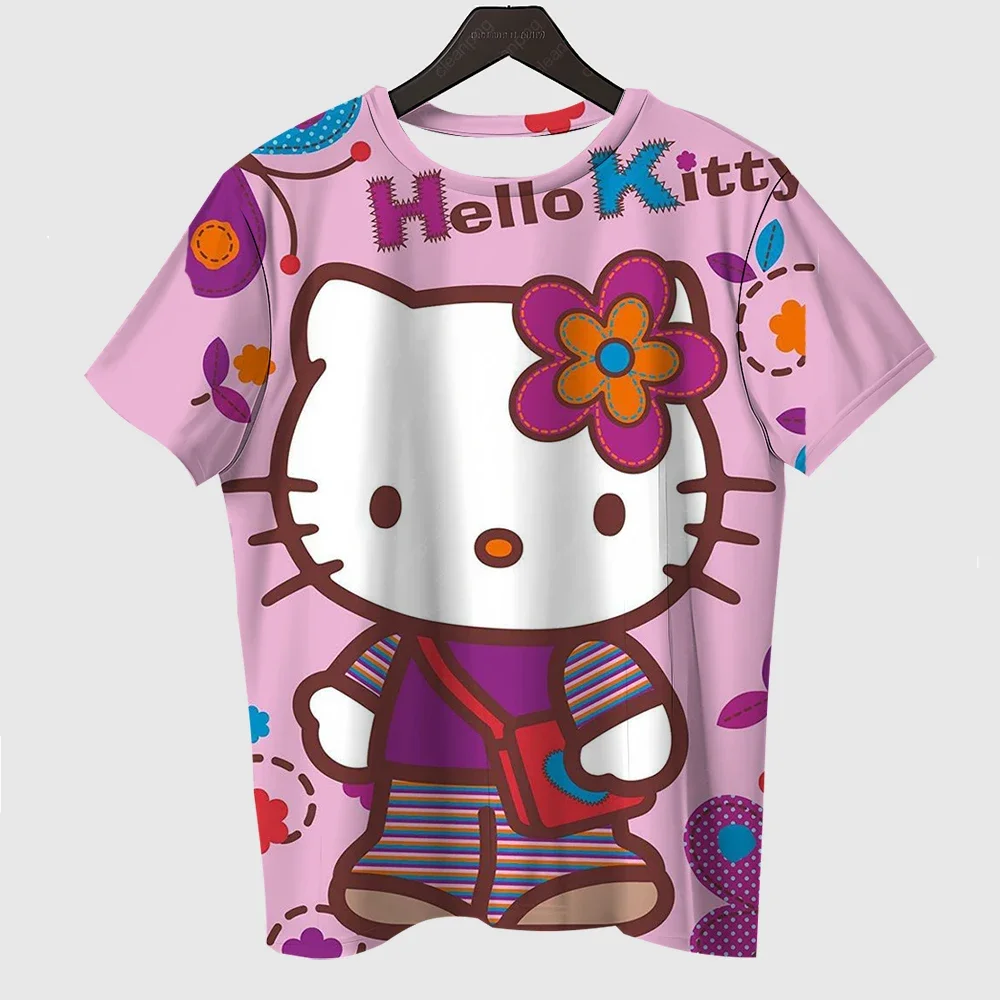 

Hello Kitty Friend Cartoon Printed Children's Clothing Girls O Neck Cute Short Sleeve T Shirt Summer Kids Tops Boys Animal Tees