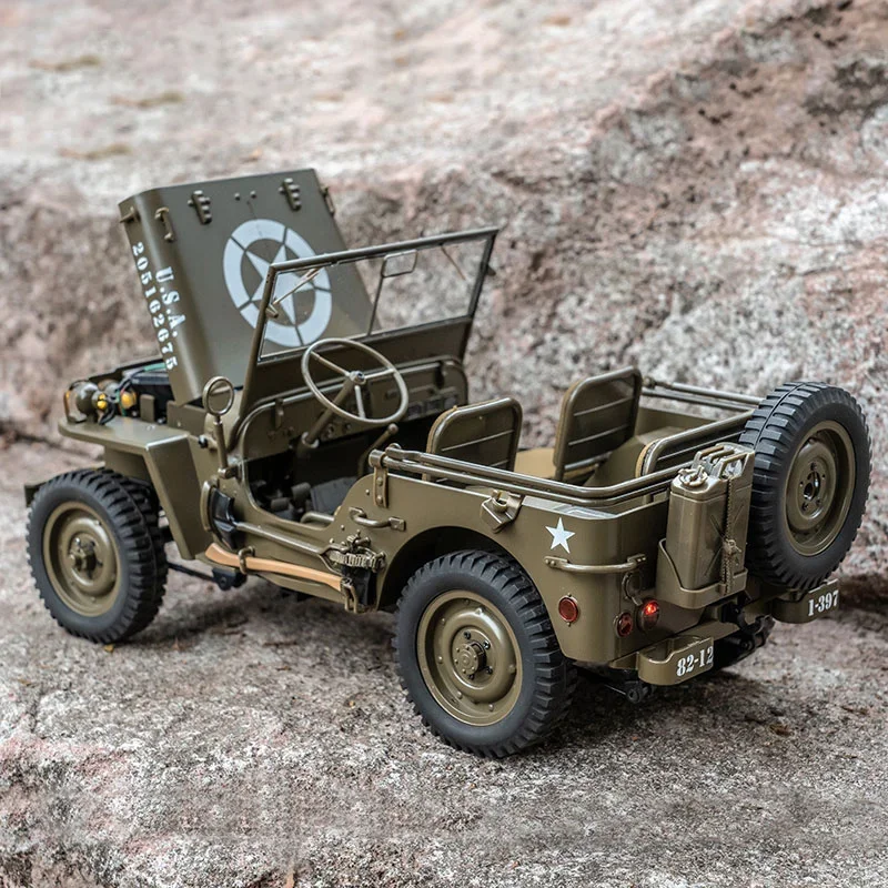 Fms 1:12 1941 Voor Willys Mb Scaler Willys Jeep 2.4g 4wd Rtr Crawler Klimmen Schaal Militaire Vrachtwagen Buggy Rc Model auto Volwassen Kinderen