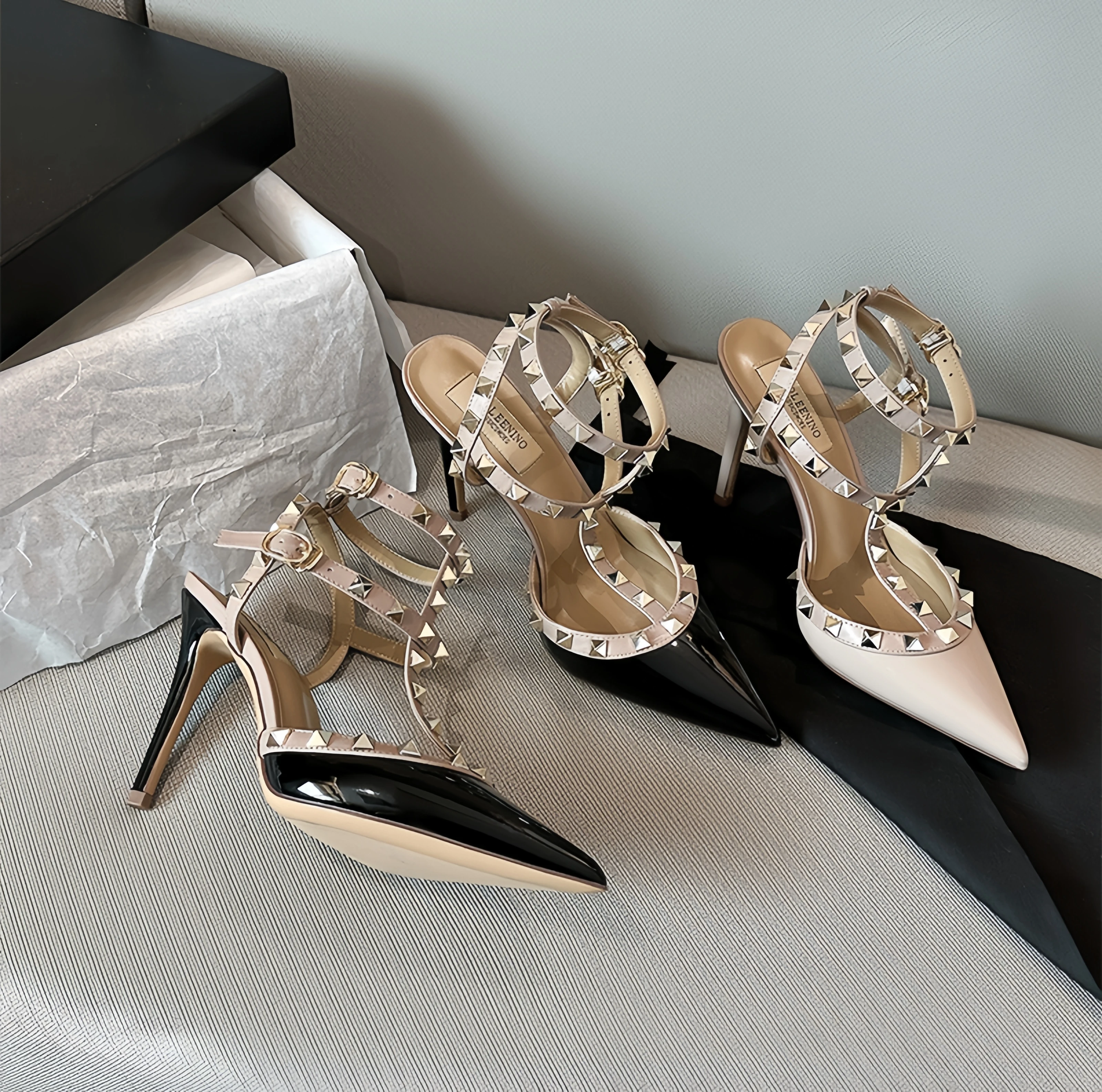 누드 흑인 여성 굽 샌들 여름 슬링 백 하이힐 럭셔리 가죽 패션 브랜드 디자인 샌들 우아한 댄스 파티 신발