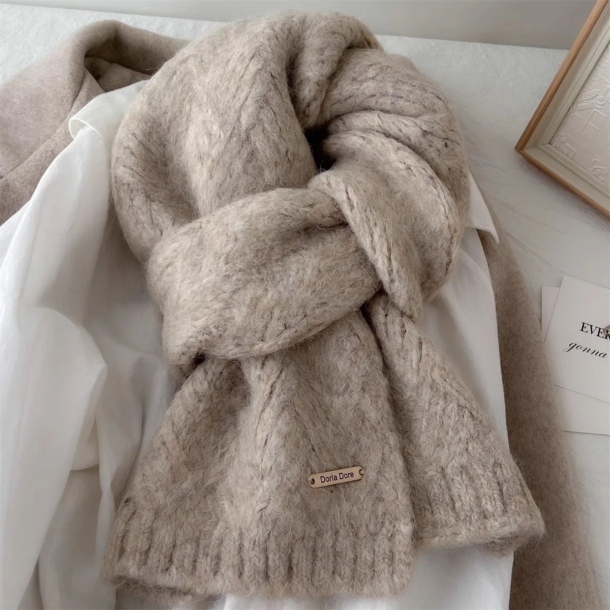 High Quality Wool Scarf Women Men Winter New Wool Blend Korean Style Muffler Male Female Fashion Simple Classic Deisn Knit Shawl