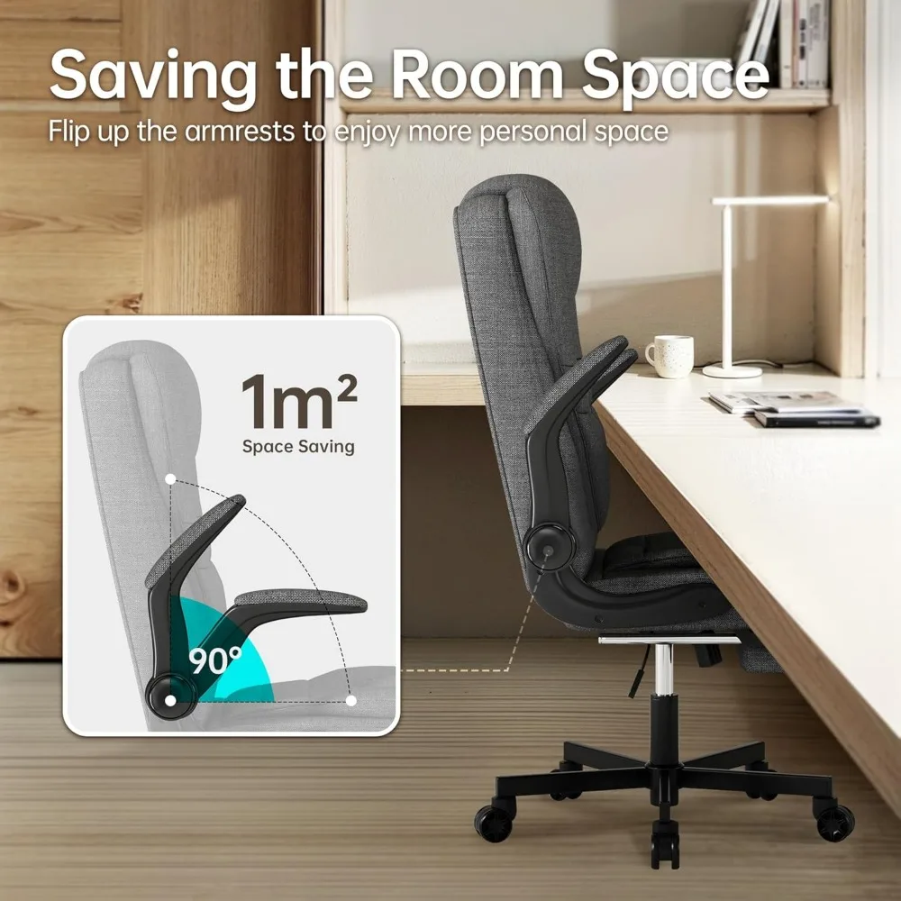 كرسي مكتب كبير وطويل، كرسي ألعاب من القماش عالي الظهر مع مسند للقدمين، كرسي مكتب مريح مع مسند ذراع قابل للطي، حشوة سميكة
