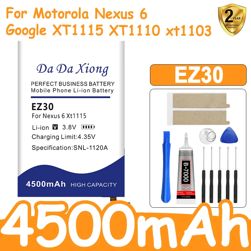 DaDaXiong EZ30 4500mAh Battery for Motorola Nexus 6 Google XT1115 XT1110 xt1103 nexus6 Mobile Phone Batteries