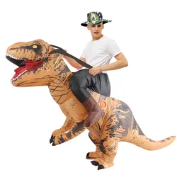 Inflatable Riding Dinosaur Adult Funny Cosplay Air Blow-up Halloween Holiday Theme Party T-REX Costume