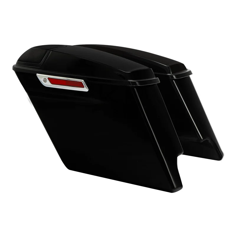 Motorcycle Stretched Extended Saddlebags + Speaker Grill For Harley Touring Road Glide Electra Glide Road King 2014-2024