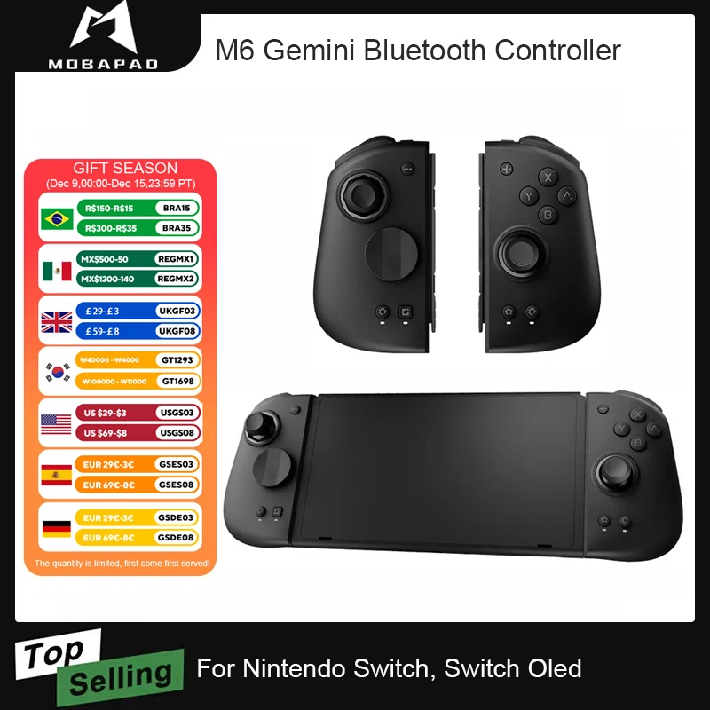 MOBAPAD M6s Gemini Bluetooth Wireless Gaming Controller with Sensing Joystick Gamepad for Nintendo Switch / Switch OLED