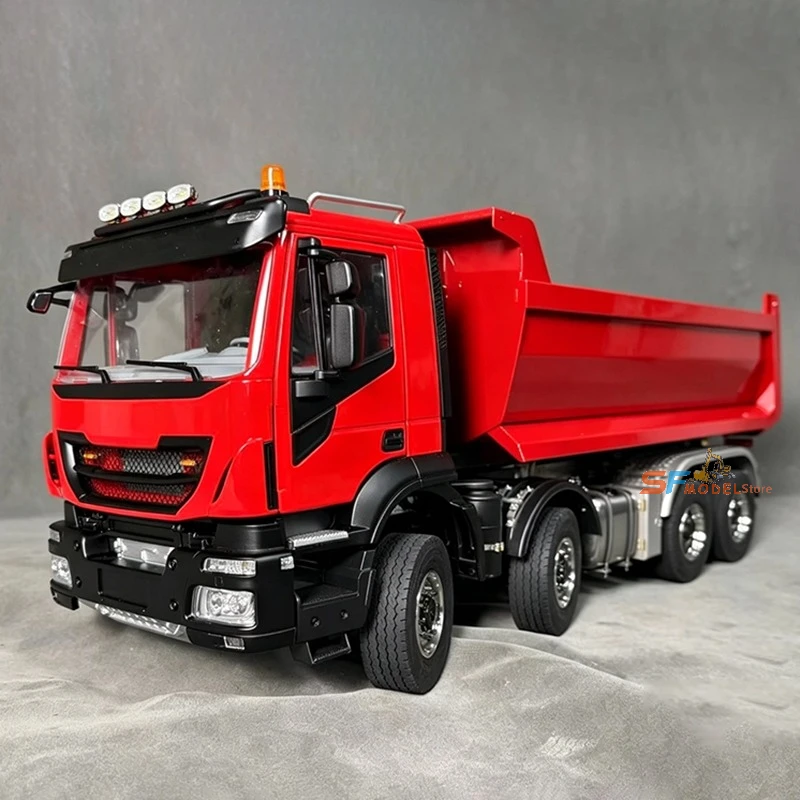 8x8 Hydraulic RC Truck 1/14 RC Dump Truck Metal Model with 3-Speed ​​Gearbox and Differential Lock System Remote Control Car Toy