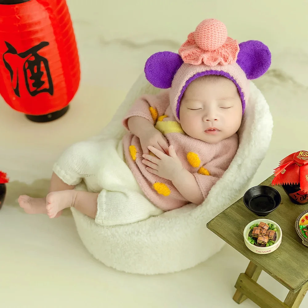 

Baby Girl Photography Animal Theme Clothing Newborn Photo Lantern Gourd Wine Jar Props Backdrops Studio Photo Shoot Accessories