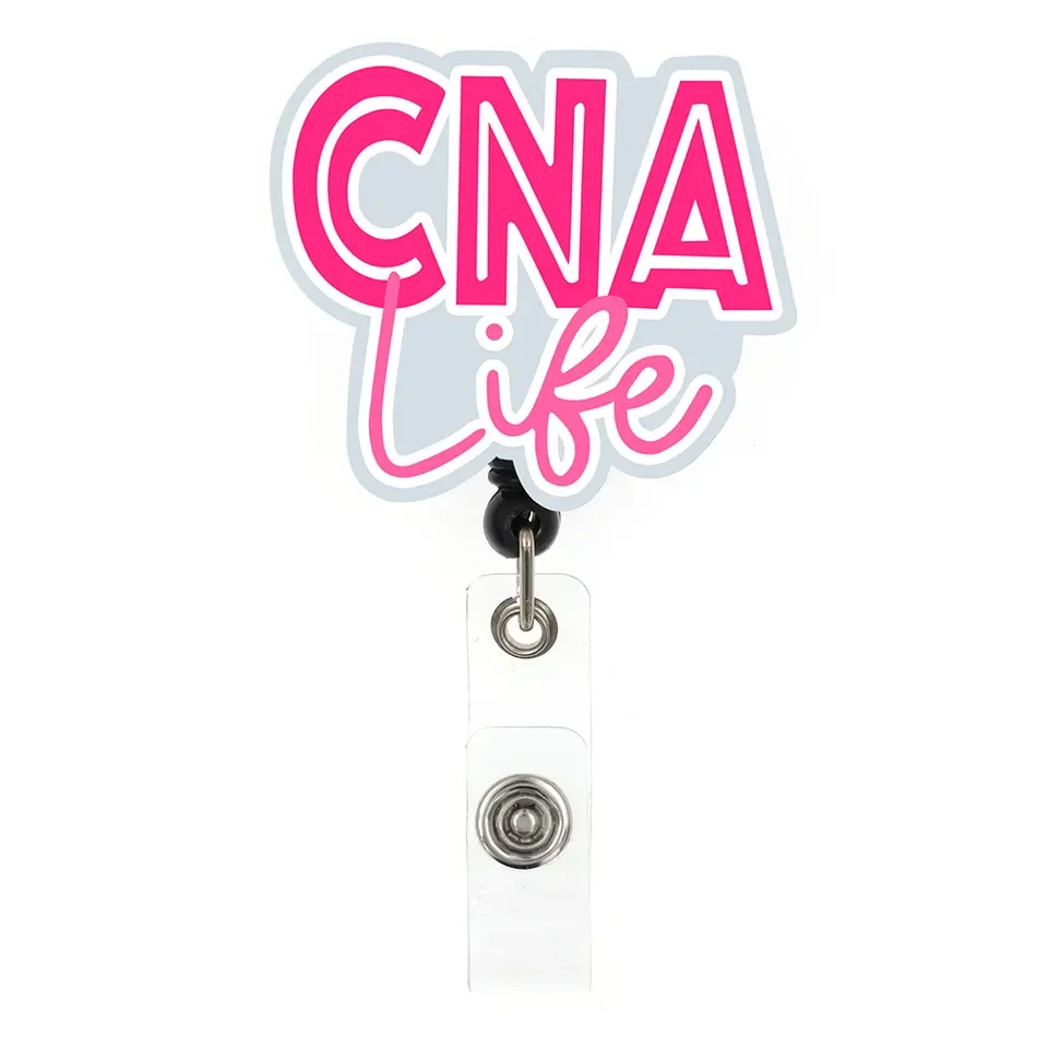 Medical Nurse Accessories Acrylic CNA Life  Badge Reel Nurse Life name ID Badge Holder